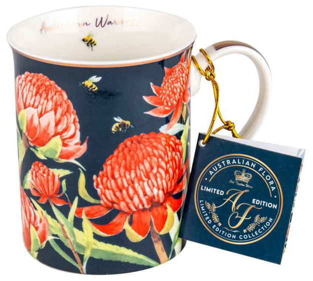 Australian Flora Waratah Mug 360ml | New Bone China