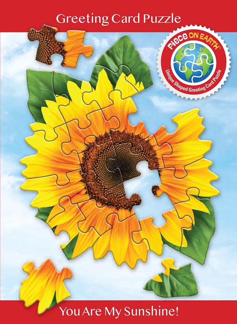 Madd Capp Sunflower 20-Piece Jigsaw Puzzle Greeting Card