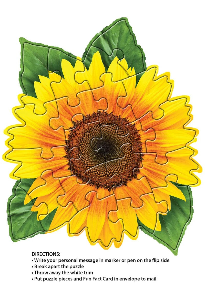 Madd Capp Sunflower 20-Piece Jigsaw Puzzle Greeting Card