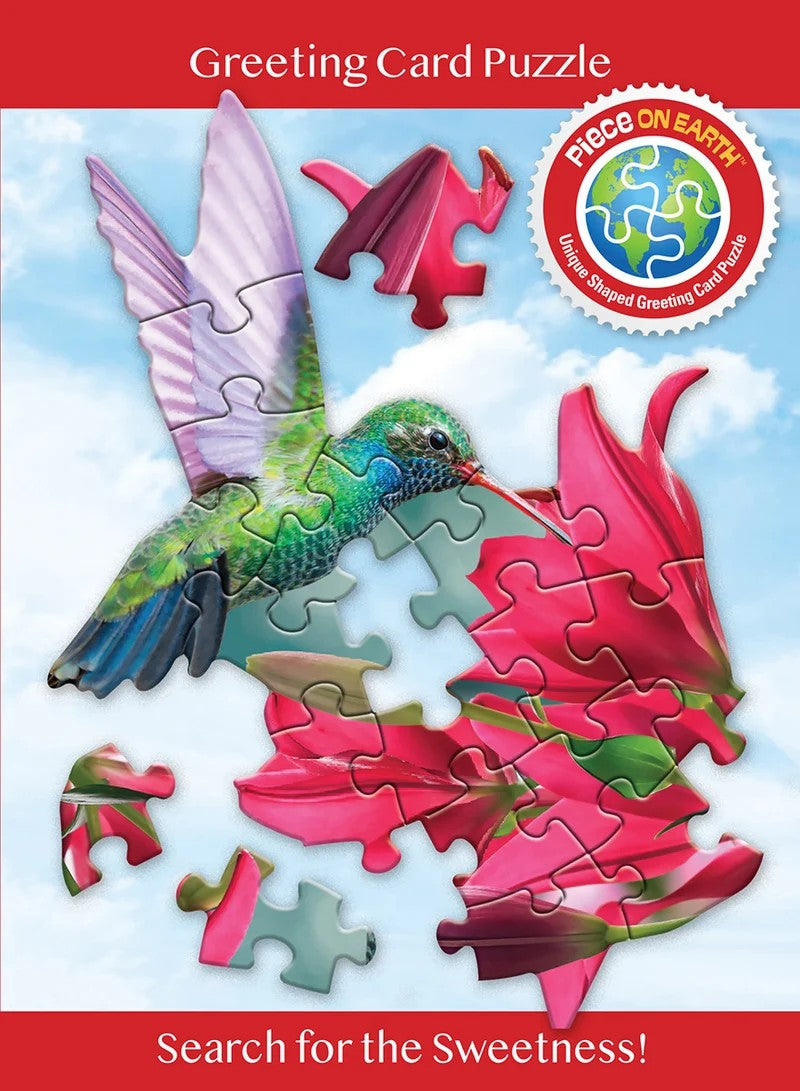 Madd Capp Hummingbird 20-Piece Jigsaw Puzzle Greeting Card