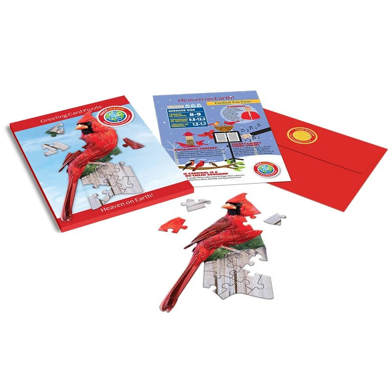Madd Capp Cardinal 20-Piece Jigsaw Puzzle Greeting Card