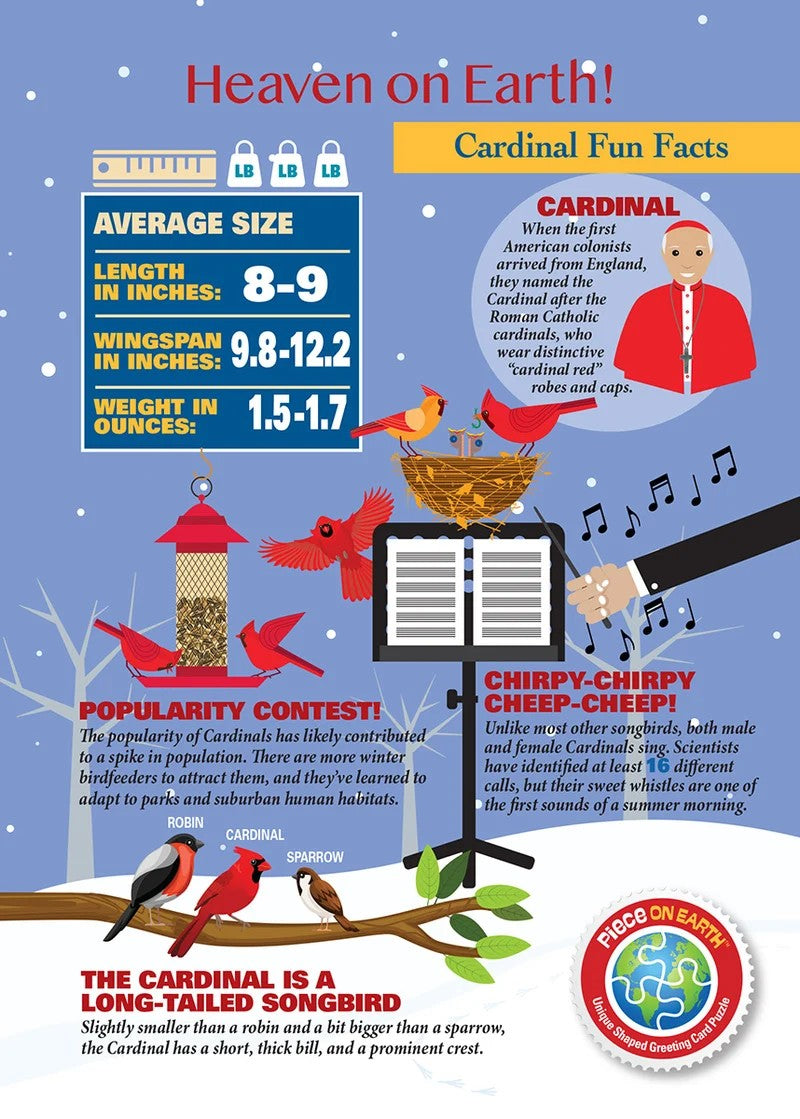 Madd Capp Cardinal 20-Piece Jigsaw Puzzle Greeting Card
