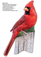 Madd Capp Cardinal 20-Piece Jigsaw Puzzle Greeting Card