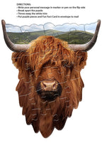 Madd Capp Highland Cow 20-Piece Jigsaw Puzzle Greeting Card