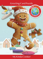 Madd Capp Gingerbread Man 12-Piece Jigsaw Puzzle Greeting Card