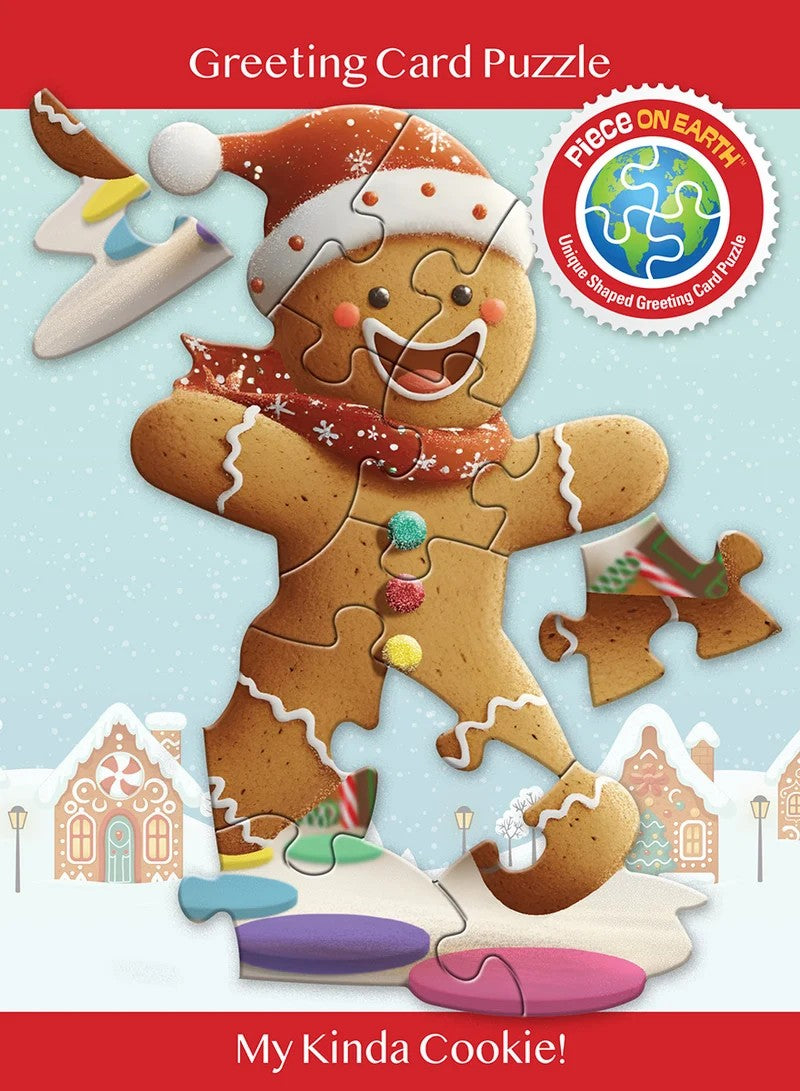 Madd Capp Gingerbread Man 12-Piece Jigsaw Puzzle Greeting Card