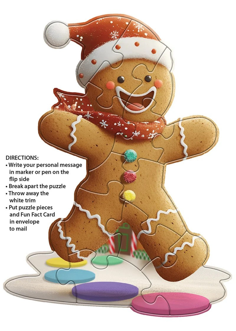 Madd Capp Gingerbread Man 12-Piece Jigsaw Puzzle Greeting Card