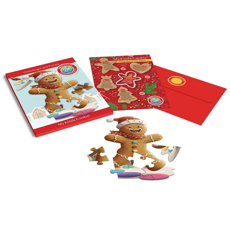 Madd Capp Gingerbread Man 12-Piece Jigsaw Puzzle Greeting Card
