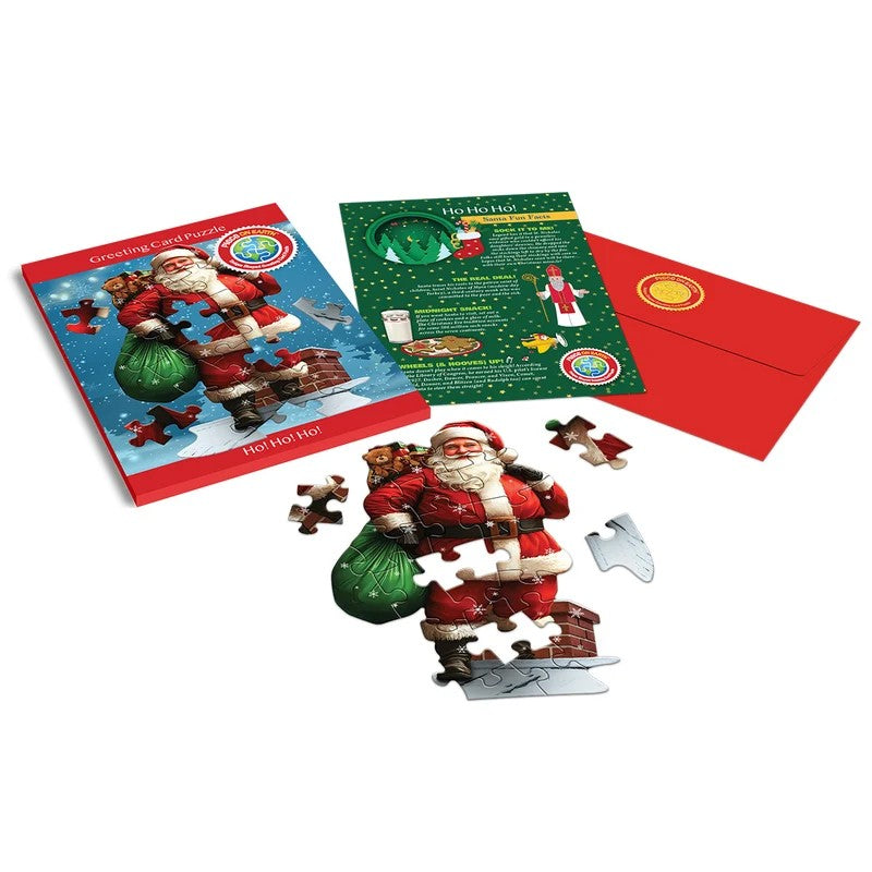 Madd Capp Santa 20-Piece Jigsaw Puzzle Greeting Card