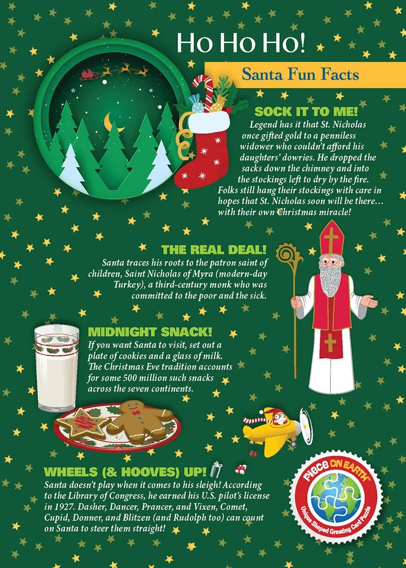 Madd Capp Santa 20-Piece Jigsaw Puzzle Greeting Card