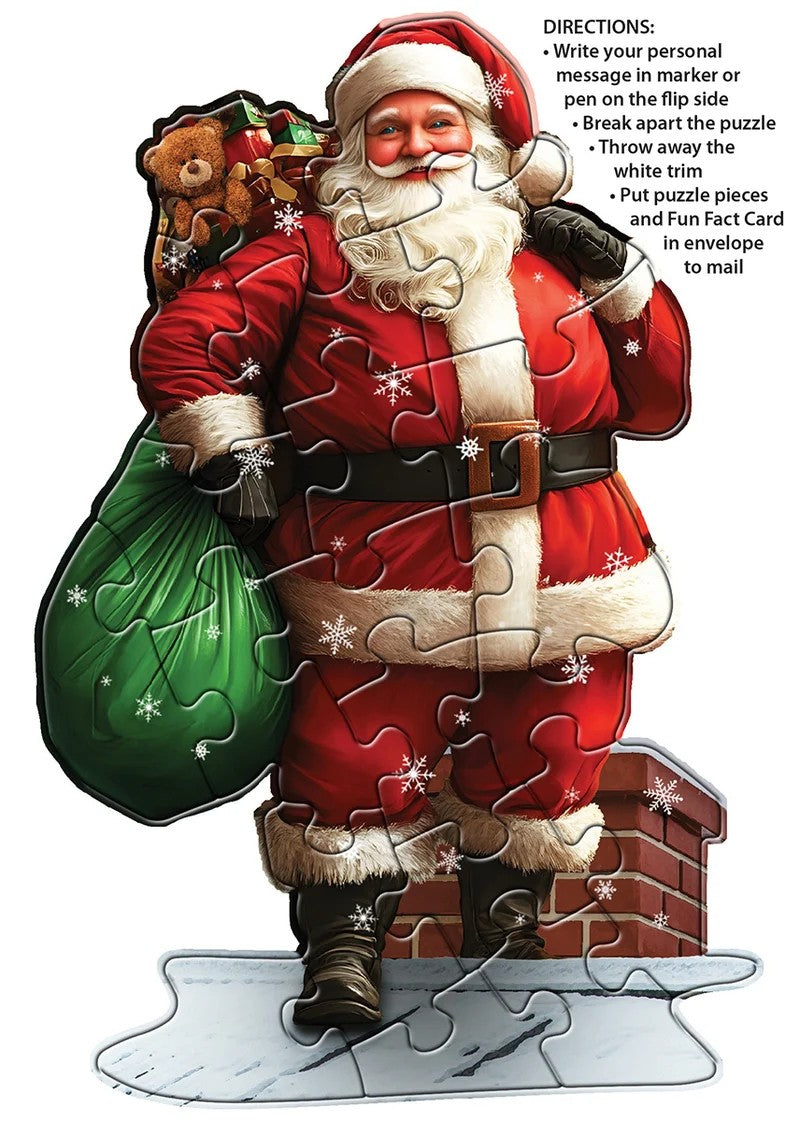 Madd Capp Santa 20-Piece Jigsaw Puzzle Greeting Card