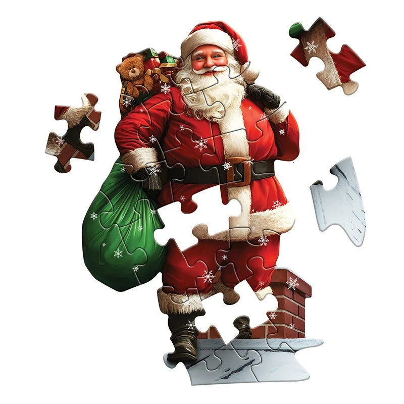 Madd Capp Santa 20-Piece Jigsaw Puzzle Greeting Card