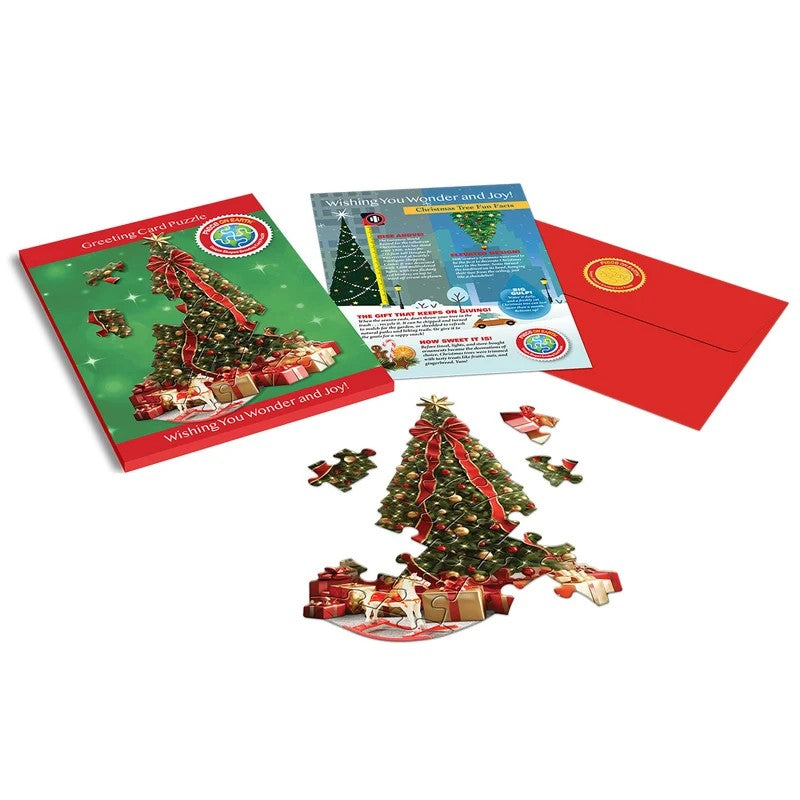 Madd Capp Christmas Tree 20-Piece Jigsaw Puzzle Greeting Card