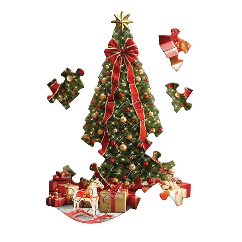 Madd Capp Christmas Tree 20-Piece Jigsaw Puzzle Greeting Card