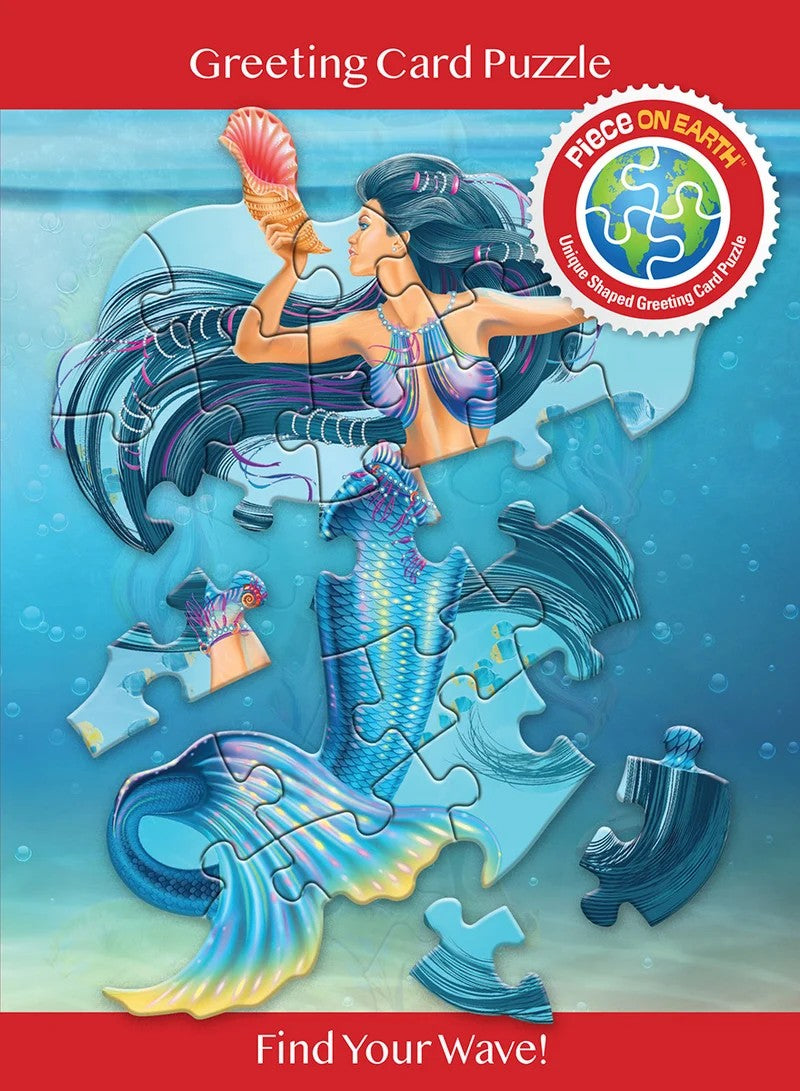 Madd Capp Mermaid 20-Piece Jigsaw Puzzle Greeting Card