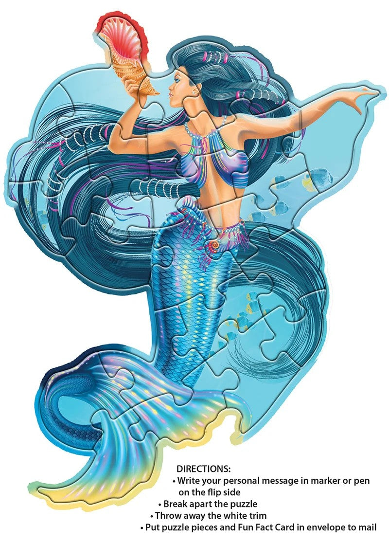 Madd Capp Mermaid 20-Piece Jigsaw Puzzle Greeting Card
