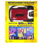 Red Retro Cassette Player with Bluetooth & Cassette Recorder