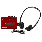 Red Retro Cassette Player with Bluetooth & Cassette Recorder