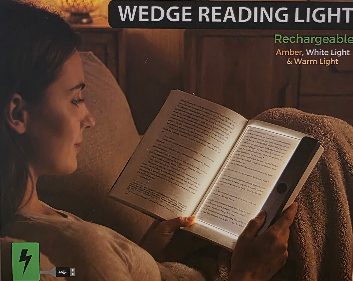 Rechargeable Wedge Book Light – Black, Pack of 6 | LED Reading Lights