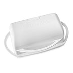 White Butter Dish with Attached Flip-Top Lid & Spreader