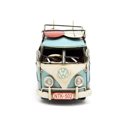Blue Volkswagen Kombi Van Metal Collectable Ornament