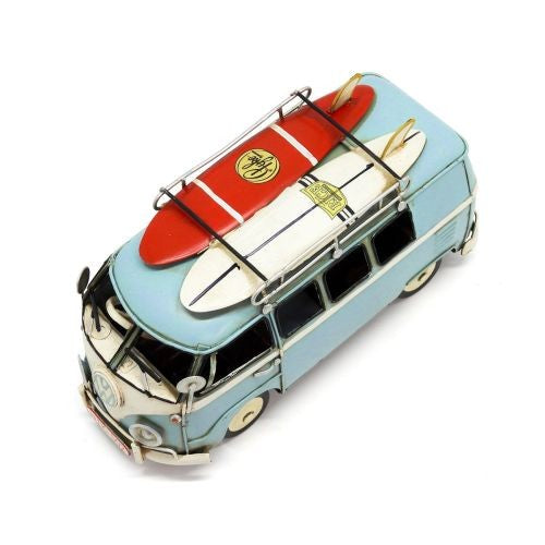 Blue Volkswagen Kombi Van Metal Collectable Ornament
