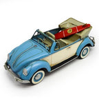 Officially Licensed VW Metal Convertible with Surfboard Blue 34x13x12cm
