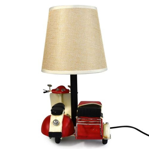 USB Powered LED Scooter & Sidecar Lamp – Red 18 x 15 x 26cm