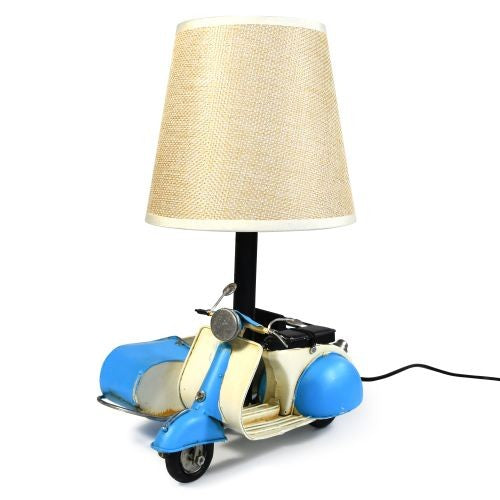 USB Powered LED Scooter & Sidecar Lamp – Blue 18 x 15 x 26cm