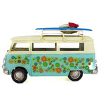 Flower Van White and Blue Metal Collectable 25 x 11.5 x 18.5cm