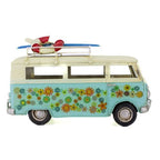 Flower Van White and Blue Metal Collectable 25 x 11.5 x 18.5cm