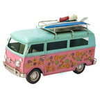 Flower Van Blue and Pink Metal Collectable 25 x 11.5 x 18.5cm