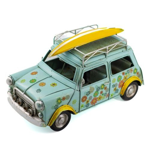 Flower Mini with Surfboard Blue Metal Collectable 25 x 13 x 17cm