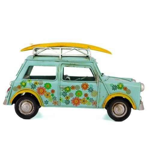 Flower Mini with Surfboard Blue Metal Collectable 25 x 13 x 17cm