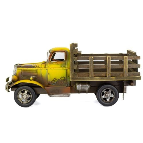 Rustic Farm Truck Metal Collectable – Yellow
