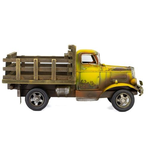 Rustic Farm Truck Metal Collectable – Yellow