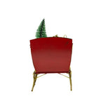 Christmas Sled with Tree Metal Collectable – Red & Green