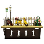 Scooter Shelf Hanging Wall Decor with Hooks 31 x 9 x 27cm