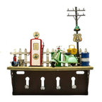 Petrol Pump Shelf Hanging Wall Decor with Hooks 31 x 9 x 33.5cm
