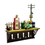 Petrol Pump Shelf Hanging Wall Decor with Hooks 31 x 9 x 33.5cm