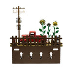 Red Truck Shelf Hanging Wall Decor with Hooks 31 x 9 x 34.5cm
