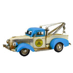 Vintage Tow Truck Metal Collectable Blue & White 29x12x11cm