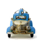 Vintage Tow Truck Metal Collectable Blue & White 29x12x11cm