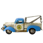 Vintage Tow Truck Metal Collectable Blue & White 29x12x11cm