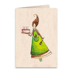 Wooden Greeting Card Sweet Wishes with Envelope 11x16cm