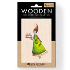 Wooden Greeting Card Sweet Wishes with Envelope 11x16cm
