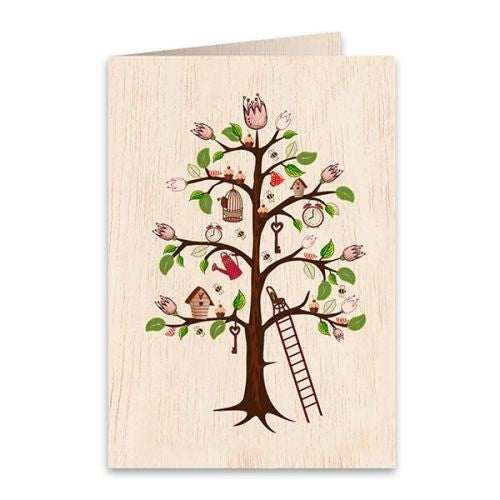 Tree of Life Wooden Greeting Card 11 x 16cm & Envelope