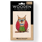 Cozywood Owlet Wooden Greeting Card 11 x 16cm & Envelope