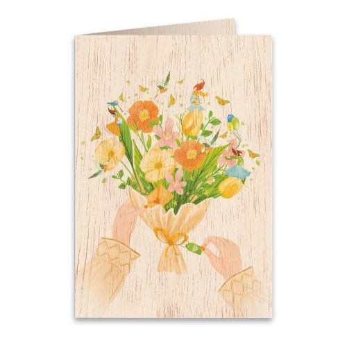 Wooden Greeting Card – Anniversary Bouquet 11 x 16cm