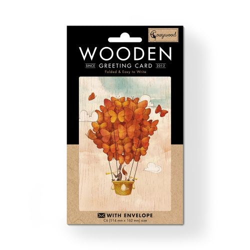 Wooden Greeting Card – Together in the Sky 11 x 16cm